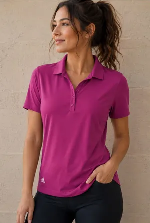 Adidas Ultimate365 Women's Golf Polo in a bright fuchsia NWT thumbnail 1