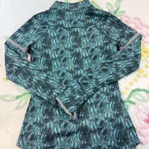 Shape Activewear Half Zip Pullover Athletic Top Long Sleeve Blue Feather‎ s thumbnail 2