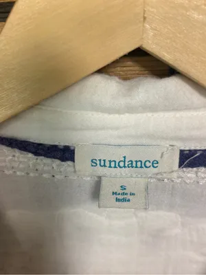 Sundance White Floral Button Down Shirt Size small thumbnail 5