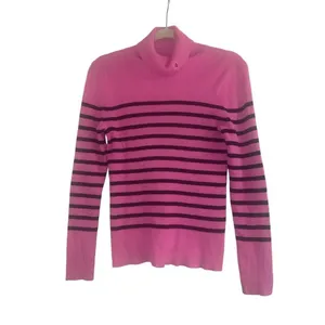 ✨Ralph Lauren Pink Striped Ribbed Turtleneck Sz Medium Sweater✨ thumbnail 2