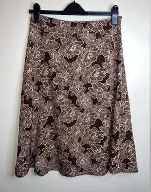 Sag Harbor Brown Floral A-Line‎ Skirt thumbnail 1