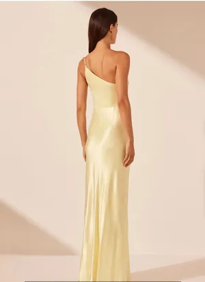 Shona Joy La Lune Asymmetrical Gathered Maxi Dress - Lemon thumbnail 5