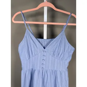 SHEIN Blue Babydoll Mini Dress Cami Tiered Coquette‎ Cottagecore Size L thumbnail 3
