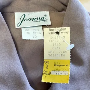 NWT Vintage Joanna Brown Taupe Sheer Button Up Blouse Peter Pan Collar Size 8 thumbnail 5