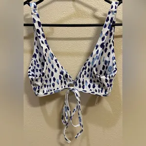 Shein Blue White Speckled Watercolor Beach Matching Bikini Set Womens Size Small thumbnail 6