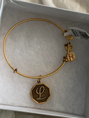 ALEX AND ANI Gold “L” Bracelet thumbnail 3