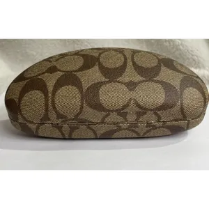Coach signature C print hard clamshell sunglasses case in brown LARGE thumbnail 4