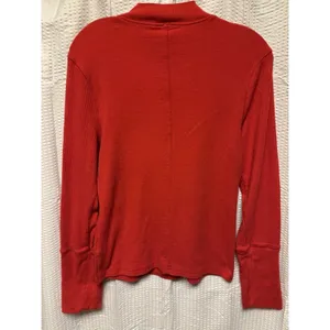 Intimately Free People Womens Red Ribbed Long Sleeve Mock Turtle Neck XL Stretch thumbnail 8