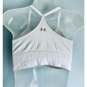 Under Armour Sports Bra White Large Pullover Lightweight thumbnail 2