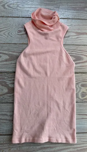 Free people Peach Sleeveless Knit Turtleneck Top xs/s thumbnail 1