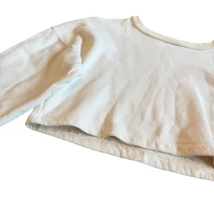 Reformation Cream Cropped Length Pullover Sweater Crew Neck Size Small Women's thumbnail 4