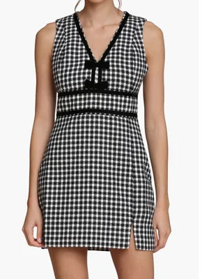 NWT Avec Les Filles Women's Black Bow Tweed Dress SZ-4 thumbnail 7