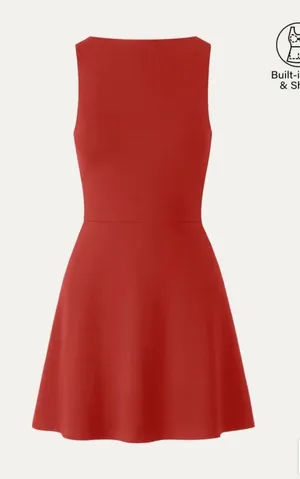 OGL Move Women's L Boatneck Built-In Shorts A-Line Knee Length Dress New NWT thumbnail 1