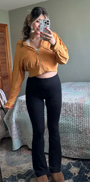 Cropped zip up Gold thumbnail 1