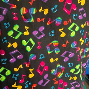 Vintage Handmade Reversible‎ Rainbow Music Note Vest Black White Colorful Notes Size M thumbnail 7