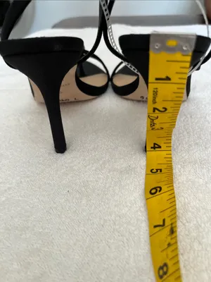 ANTONIO MELANI Black Strappy Slingback Heels with Decorative Bead thumbnail 5