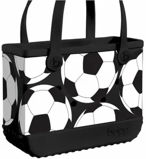 NWT BOGG BAG Bitty Bogg Bag Let’s Kick It Soccer Tote Black White + Pouch thumbnail 1