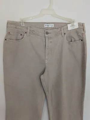 Abercrombie & Fitch The Baggy Low Rise Taupe Jeans Size 33 16 Regular NWT XL thumbnail 5