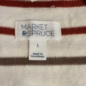 Market & Spruce Striped Hoodie Pullover Rayon Stretch Size thumbnail 2