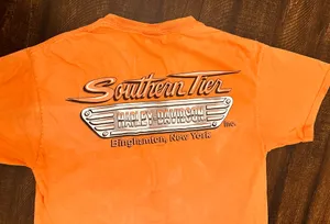 Harley Davidson Shirt Mens Medium Orange Short Sleeve Graphic Tee Biker Skull thumbnail 11