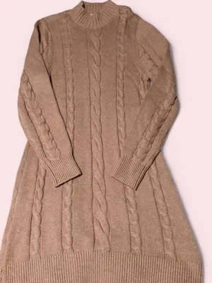 Abercrombie & Fitch Cable Knit Sweater in Light Taupe thumbnail 1