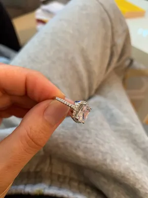 Real 1.5 cushion square engagement wedding 925 silver ring thumbnail 9