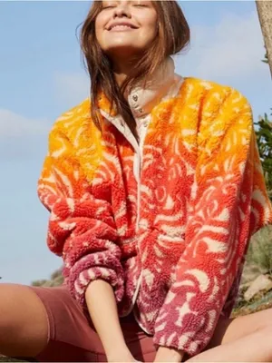 Free People FP Movement Rocky Ridge Sherpa jacket marigold XS thumbnail 2