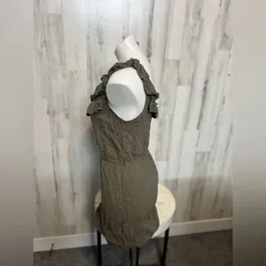 Windsor Olive Green Ruffle Mini Dress Size L Sleeveless Casual Summer thumbnail 5