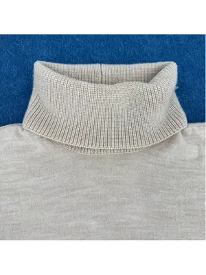 Orvis Beige Turtleneck Sweater 100% Wool Lightweight Minimalist Medium thumbnail 3