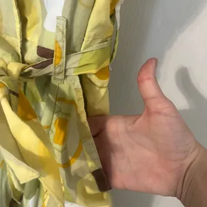 FINAL PRICE Mlle Gabrielle Yellow and Brown Polka Dot Midi Dress thumbnail 3