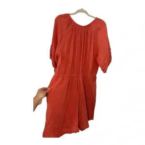 Knox Rose Peach Gauze Puff Sleeve Short Romper // Size XXL thumbnail 5