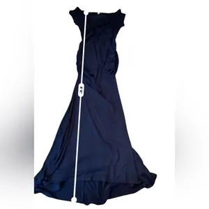 PinkBlush Navy Blue Maternity Maxi Dress‎ Women’s Size Small Ruched Sides thumbnail 9