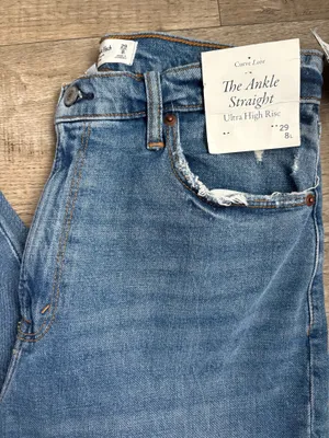 Abercrombie & Fitch The Ankle Straight Ultra High Rise Curve Love Jeans Sz 29/8L thumbnail 4