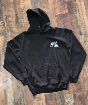 Angels Among The Stars Graphic Black Hoodie - Angels & Clouds Design Medium Cott thumbnail 1