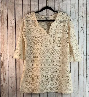 J Valdi Beachwear Crocheted‎ Tunic Coverup thumbnail 1