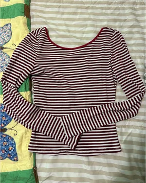 Shein Long Sleeve Striped Top thumbnail 1