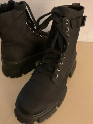 Steve Madden women black canvas nylon platform Combat Boots US 8 thumbnail 8