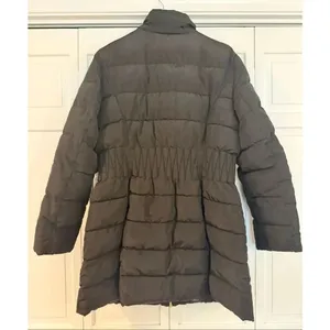 Laundry Shelli Segal black cinched smocked waist puffer jacket XL thumbnail 4