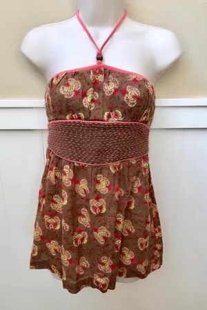 Free People Hippie style halter tank top. In excellent condition! Sz 0 thumbnail 1