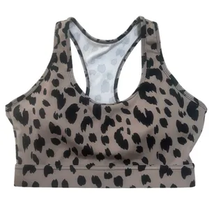 MM Sport Sports Bra Women Medium Tan Black Excellence Animal Print Racerback thumbnail 1