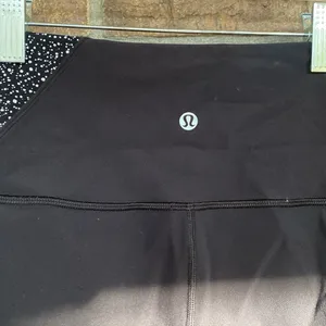 Lululemon Wunder Under Black Athletic Leggings Speckled Panels, White Colorblock thumbnail 4