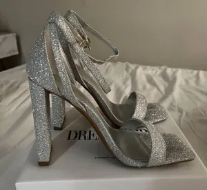 Silver Sparkly High Heels Size 6 thumbnail 1