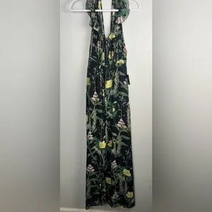 NWT Lulu’s Leaf Your Mark Black Floral Print Maxi Dress size XS thumbnail 7