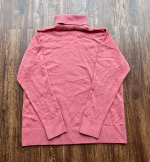 L.L.Bean Women’s Pink Cashmere Turtleneck Sweater Soft Knit Pullover- Size Me thumbnail 1