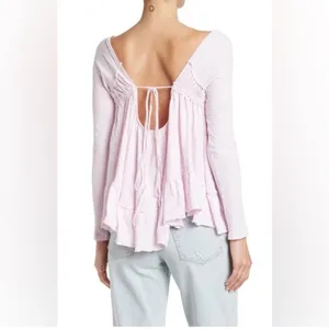 Free People Sundae Tee in Frost Lavender XS thumbnail 3