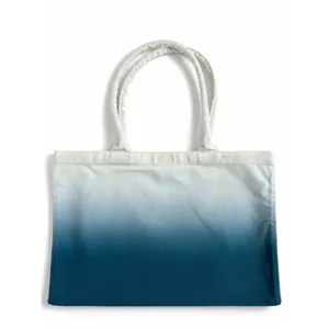 Athleta Blue White Ombre Canvas Tote Bag Athleisure Carryall Ombré thumbnail 3