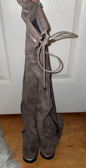 Gray Thigh High Boots Size 7 thumbnail 2