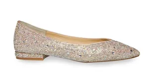 BETSEY JOHNSON Rhinestone Crystal Pavé Pointed Toe Flat, SPARKLE, Size 8.5, NWOT thumbnail 2