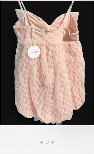 Storia Bow Dress pink peach color thumbnail 2