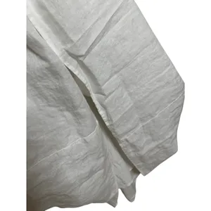 Dissh White 100% Linen Puff Sleeve Smocked Midi Dress Cottagecore Coastal US 6 thumbnail 5